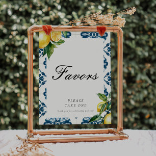 Favours Lemon Positano Bridal Shower Sign