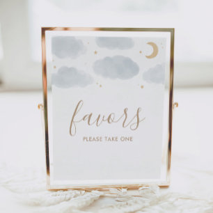 Favours Over the Moon Baby Shower Sign