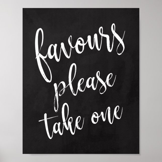 Favours Please Take One 8x10 Chalkboard Sign (Front)