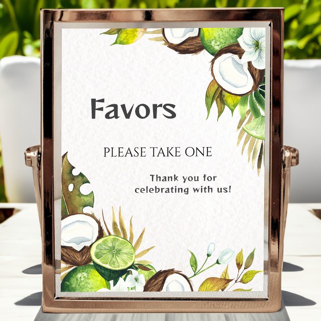 Favours Please Take One Coconut lime Pedestal Sign (Creator Uploaded)