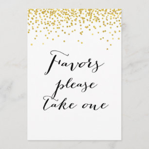 Favours Please Take One Sign 5x7" Size Invitation