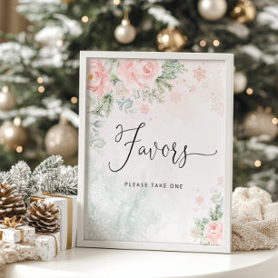 Favours please take one sign. Winter blush favours Poster