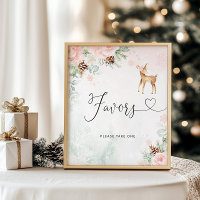 Favours please take one sign. Winter blush favours