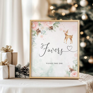 Favours please take one sign. Winter blush favours Poster