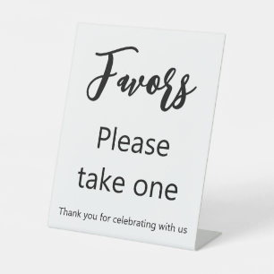 Favours Please Take One Thank You for Celebrating Pedestal Sign