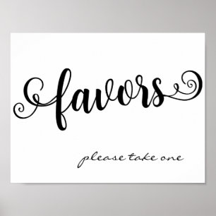 Favours Please Take One Wedding Custom Table Sign