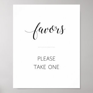 Favours Please Take One Wedding Sign - Alejandra
