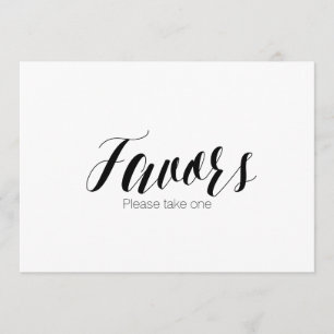 "Favours Please take one" Wedding Sign Invitation