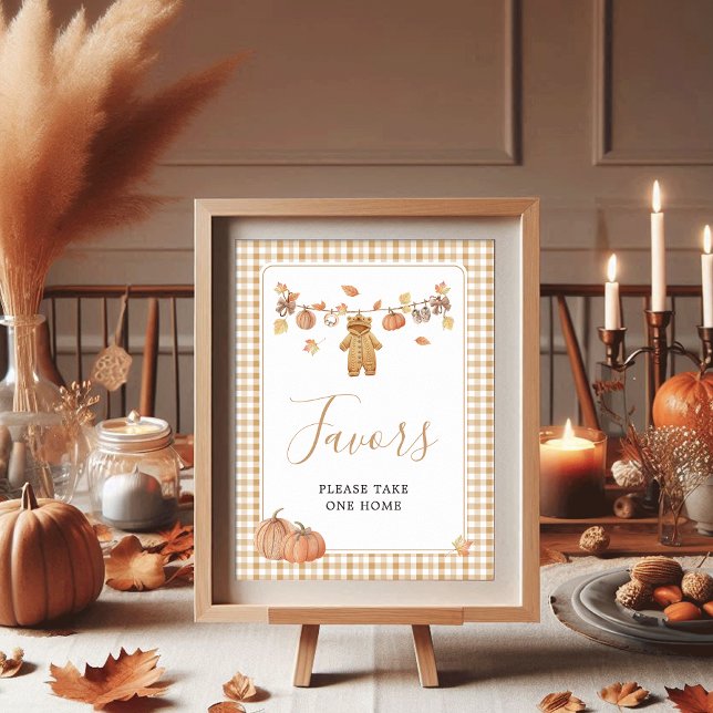Favours Rustic Pumpkin Fall Baby Shower Poster (Creator Uploaded)