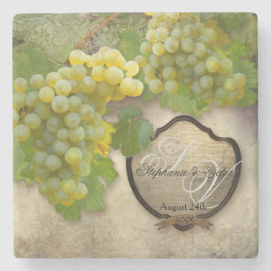 Favours Rustic Winery Art Outdoor Vineyard Wedding Stone Coaster