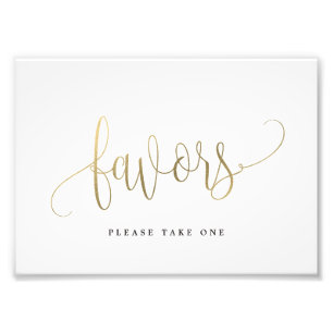 Favours Sign Choose Your Size Faux Gold