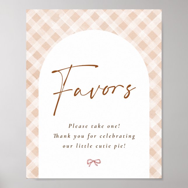 Favours Sign Cutie Pie Thanksgiving Baby Shower (Front)