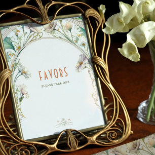 Favours Sign Guests Daisy Art Nouveau by Mucha