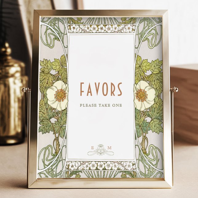Favours Sign Guests Vintage Art Nouveau by Mucha (Creator Uploaded)