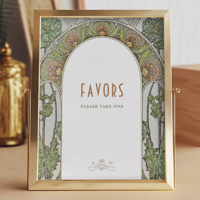 Favours Sign Guests Vintage Art Nouveau by Mucha (Creator Uploaded)