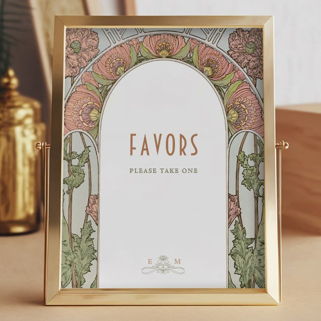 Favours Sign Guests Vintage Art Nouveau by Mucha (Creator Uploaded)