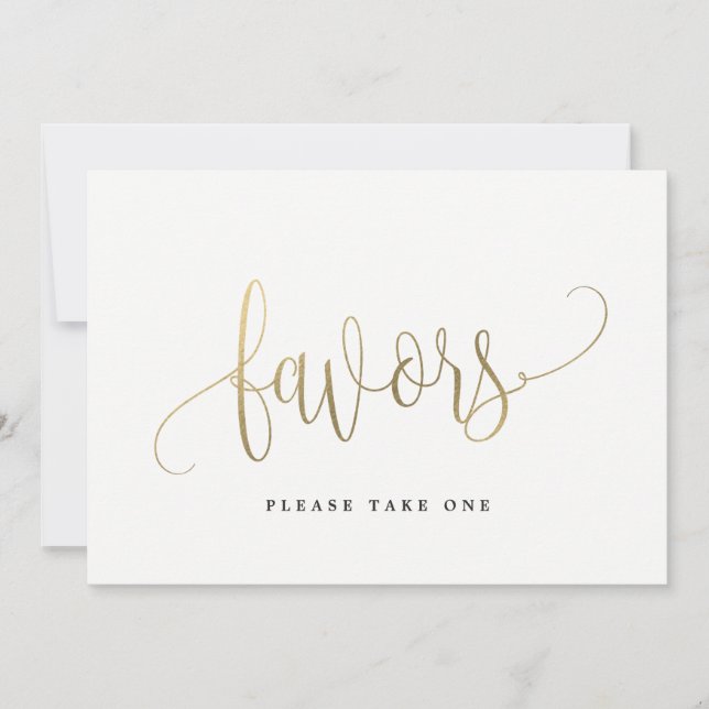 Favours Sign - Lovely Calligraphy Invitation (Front)