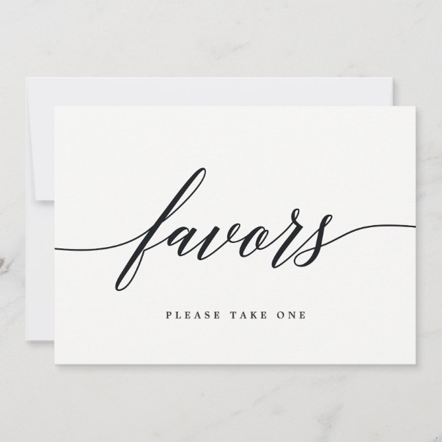 Favours Sign - Modern Script Invitation (Front)