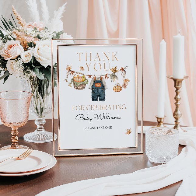 Favours Sign Pumpkin Rustic Fall Baby Shower (Creator Uploaded)