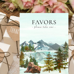 Favours Table Adventure Rustic Bears Baby Shower Poster