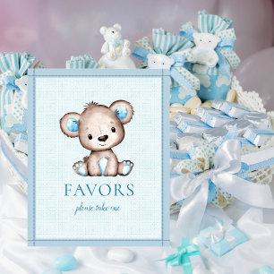 Favours Table Cute Brown Bear Baby Shower Poster