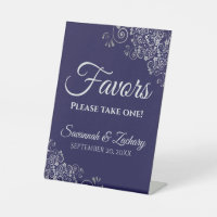 Favours Take One Elegant Navy Blue & Silver Weddin