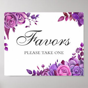 Favours take one. Pink and purple wedding flowers Poster