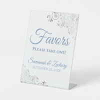 Favours Take One Silver Dusty Blue & White Wedding