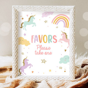 Favours Unicorn Sweet Table Girl Birthday Party Poster