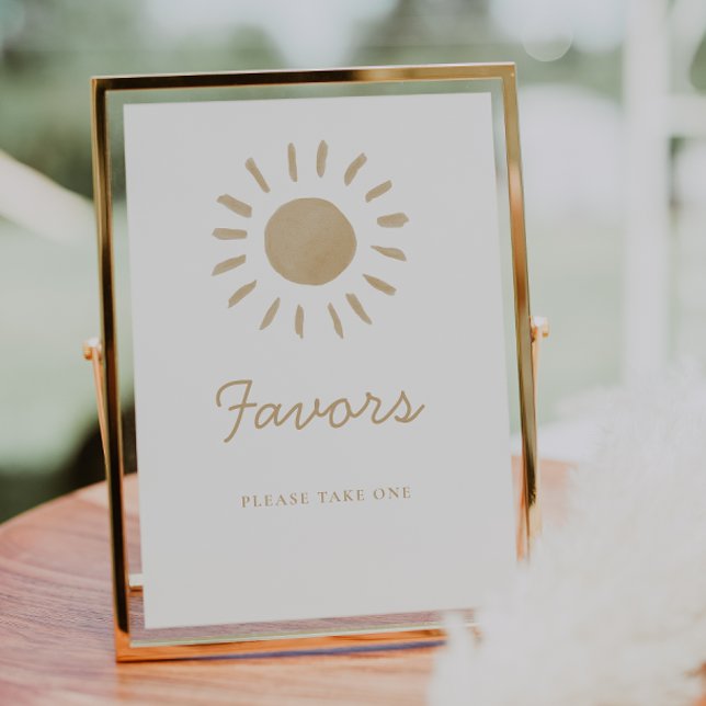 Favours Watercolor Boho Sunshine Baby Shower Sign (Creator Uploaded)