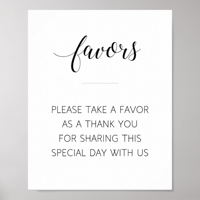 Favours Wedding Sign - Alejandra (Front)