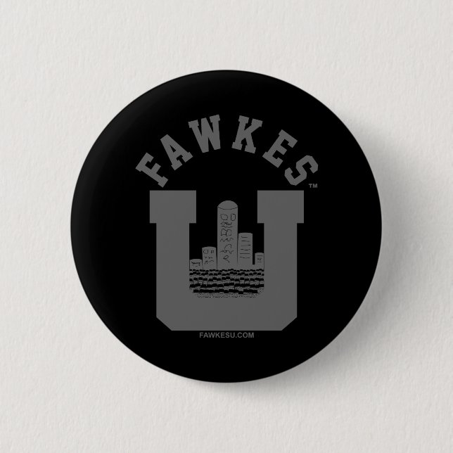 FawkesU Grey Skyline Button (Front)