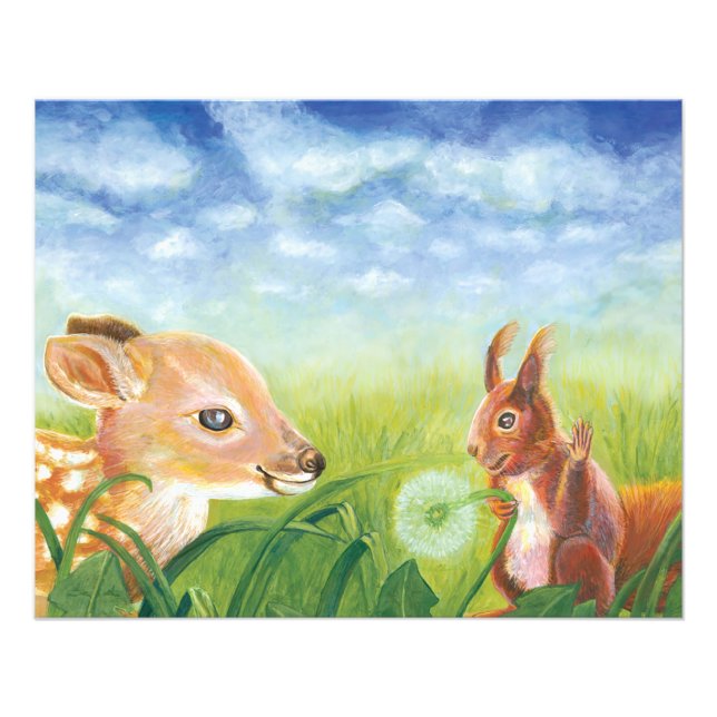 Fawn and Squirrel Photo Print (Front)
