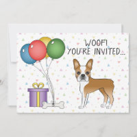 Fawn And White Boston Terrier Cute Dog - Birthday