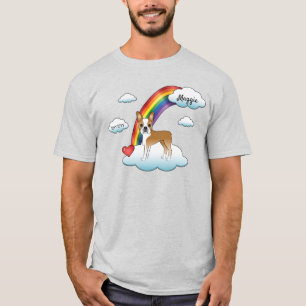 Fawn And White Boston Terrier Rainbow Memorial T-Shirt
