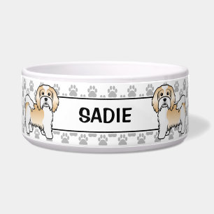 Fawn And White Havanese Dog With Paws & Name
