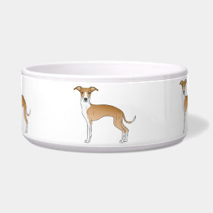 Fawn And White Italian Greyhound Cartoon Dogs