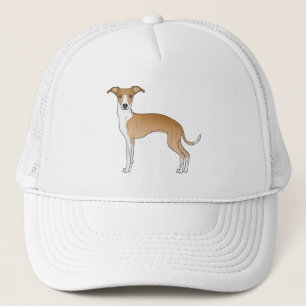 Fawn And White Italian Greyhound Cute Cartoon Dog Trucker Hat