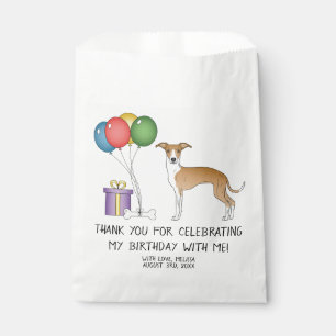 Fawn And White Italian Greyhound Cute Dog Birthday Favour Bags