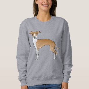 Fawn And White Italian Greyhound Dog Illustration Sweatshirt