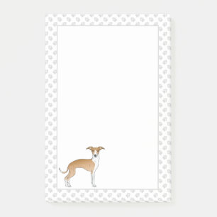 Fawn And White Italian Greyhound Dog With Paws Post-it Notes
