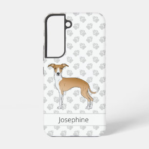 Fawn And White Italian Greyhound With Custom Name Samsung Galaxy Case
