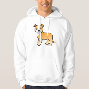 Fawn And White Staffordshire Bull Terrier Dog Hoodie