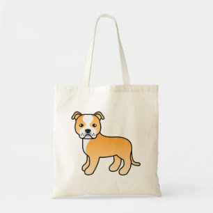 Fawn And White Staffordshire Bull Terrier Dog Tote Bag