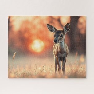 Fawn at sunrise jigsaw puzzle