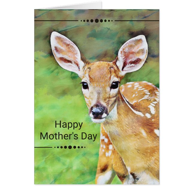 Fawn Baby Deer Happy Mother's Day (Front)