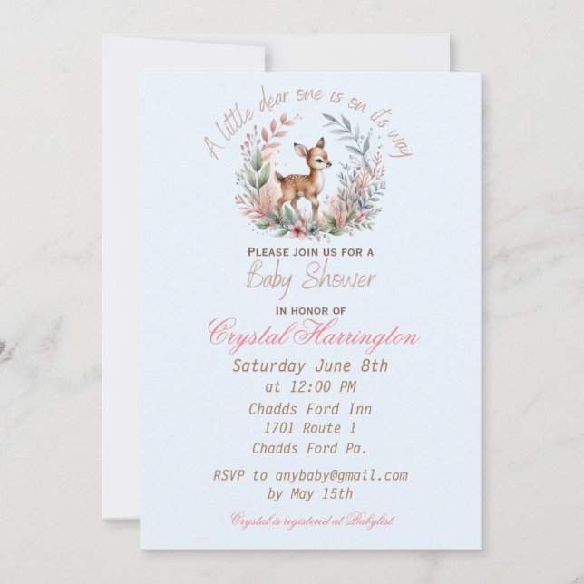 Fawn Baby Shower invitation (Front)