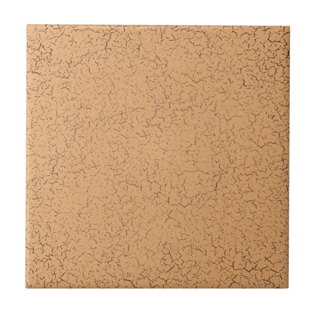 Fawn Beige Tan Brown Crackle Glaze Solid Colour Tile (Front)