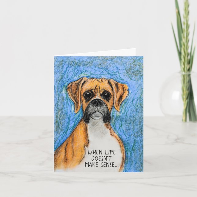 Fawn Boxer Dog Sympathy Card (Front)
