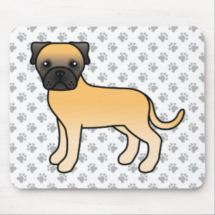 Fawn Bullmastiff Cute Cartoon Dog Mouse Pad